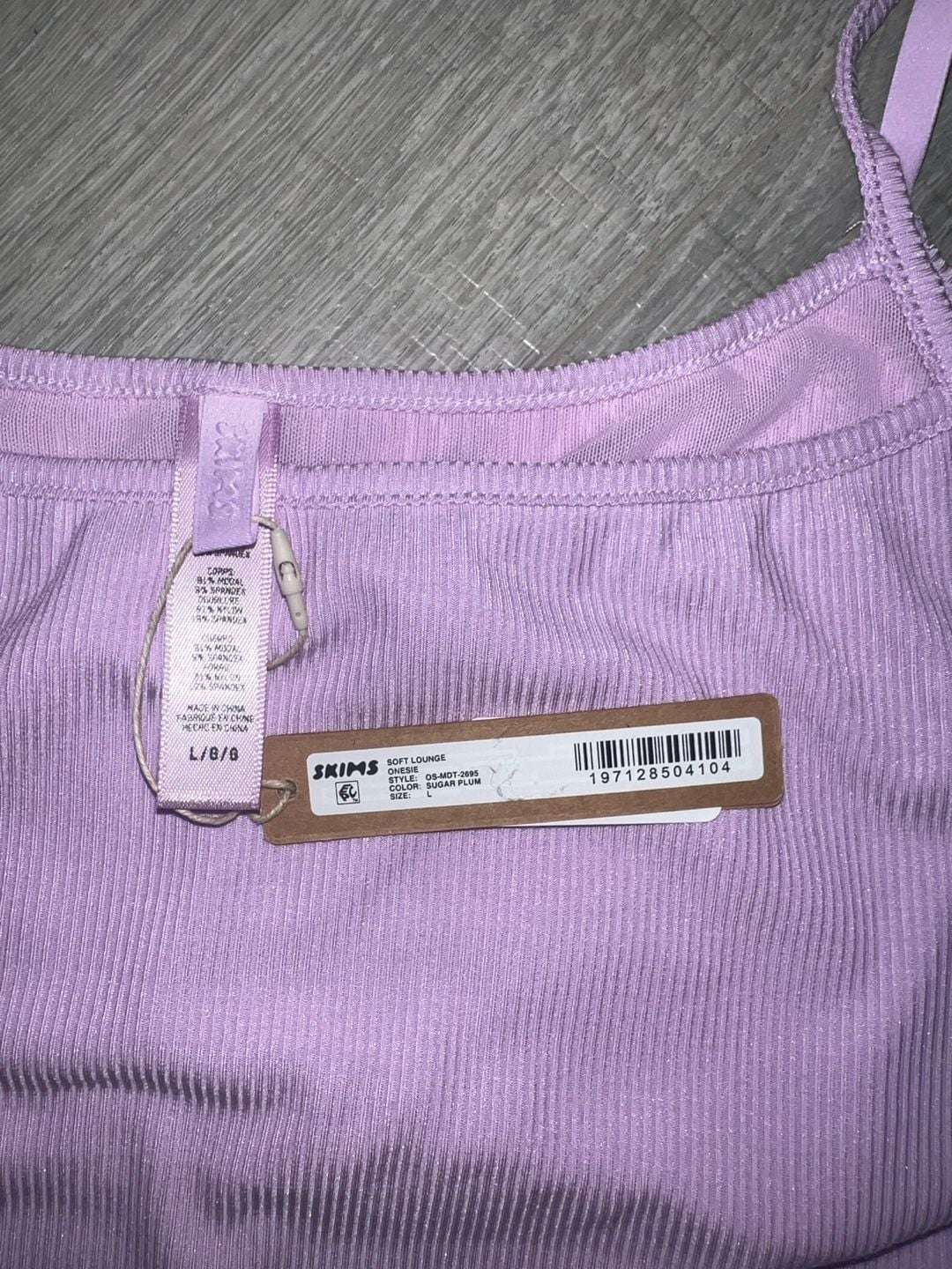 NWT SKIMS Soft Lounge Scoop Onesie Sugar Plum Size L 4
