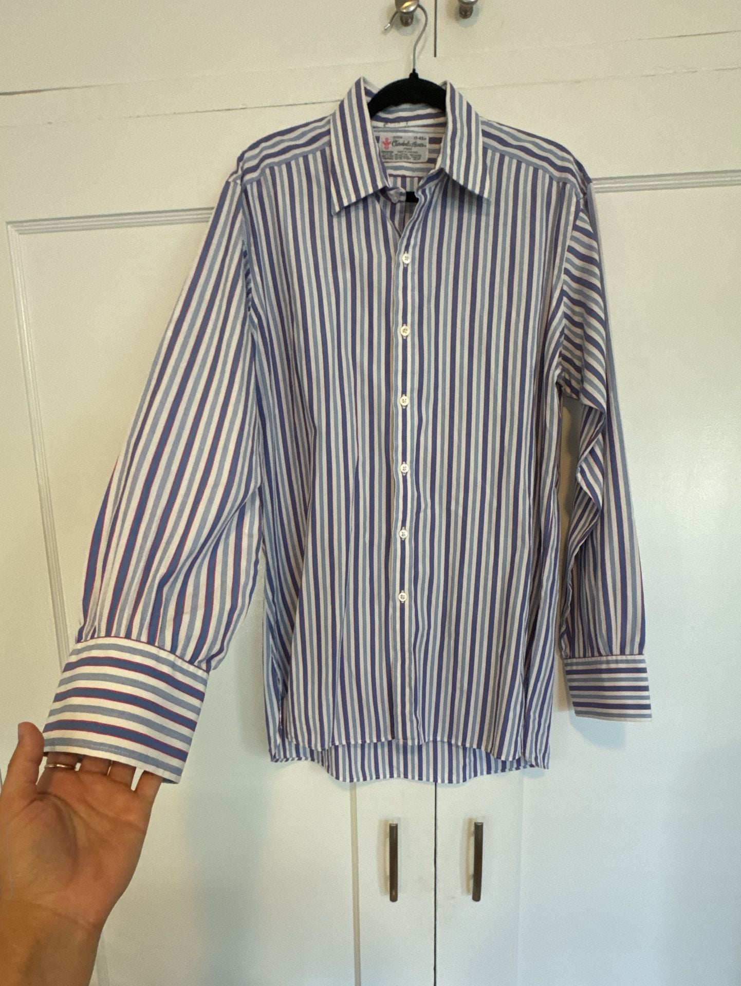 Turnbull & Asser Mens Long Sleeve Striped Dress Shirt Size 17-43cm Office Old-money 2