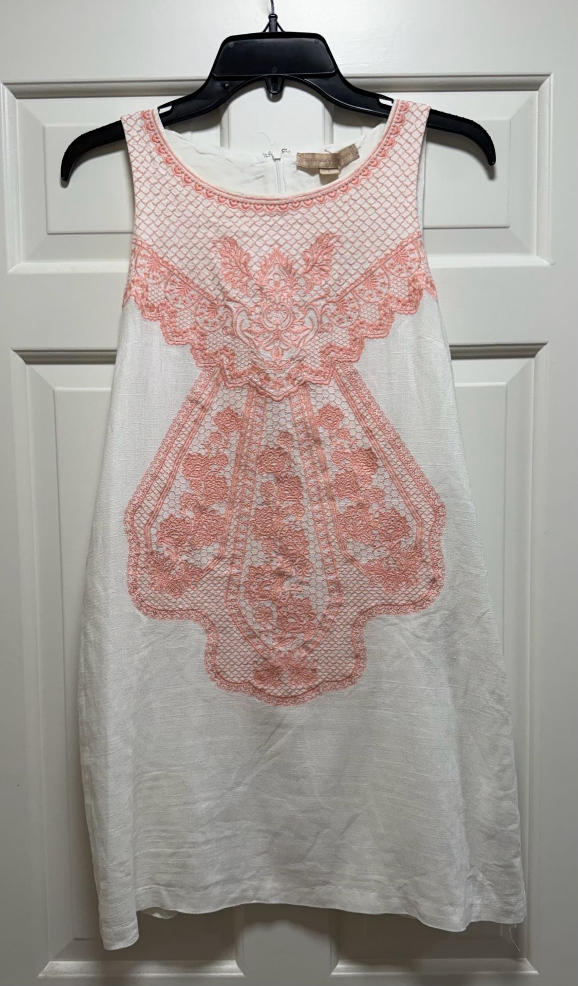 Gen Z Cottagecore Hipster Champagne & Strawberry White and Pink Embroidered Linen 2