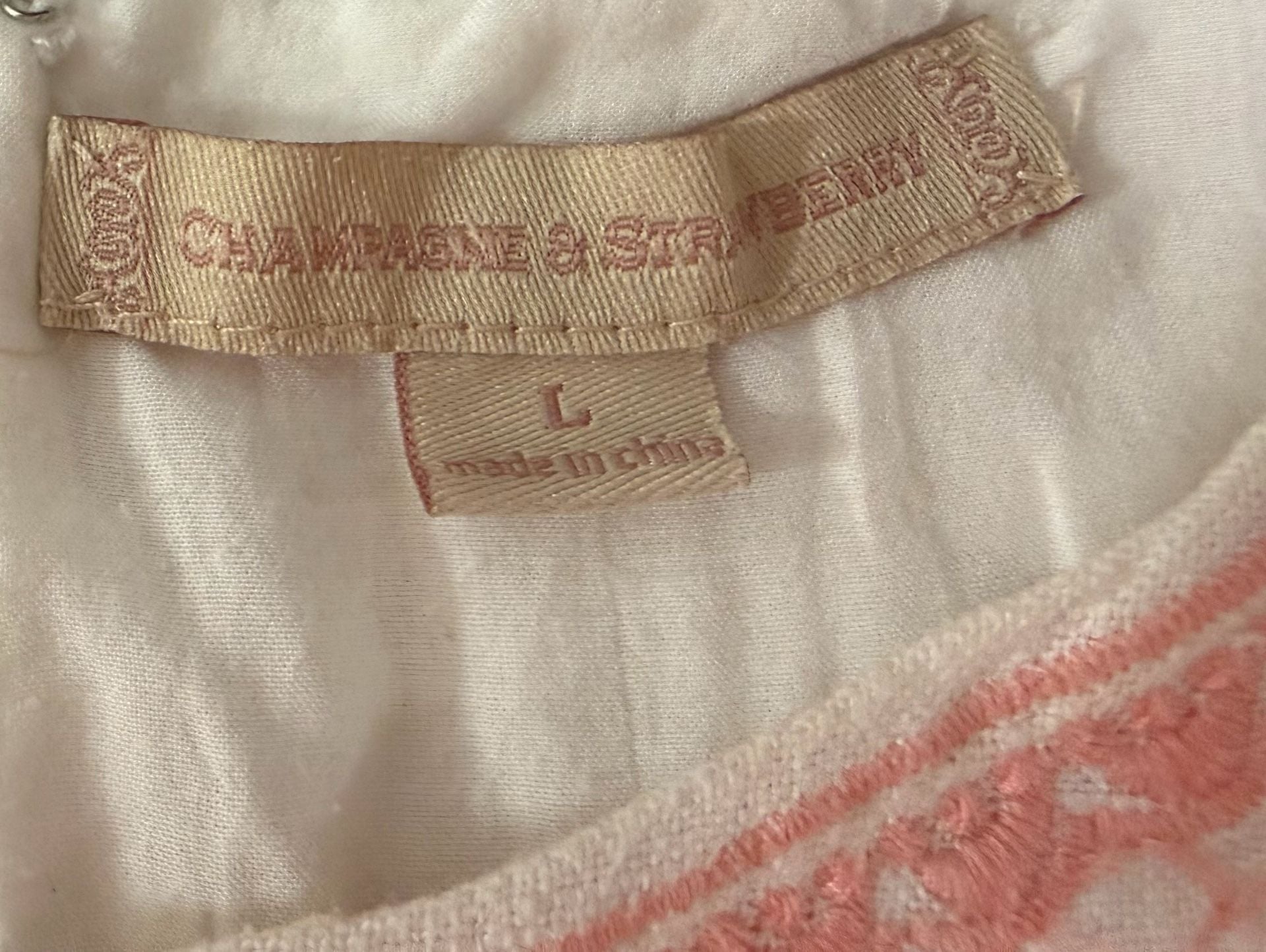 Gen Z Cottagecore Hipster Champagne & Strawberry White and Pink Embroidered Linen 4