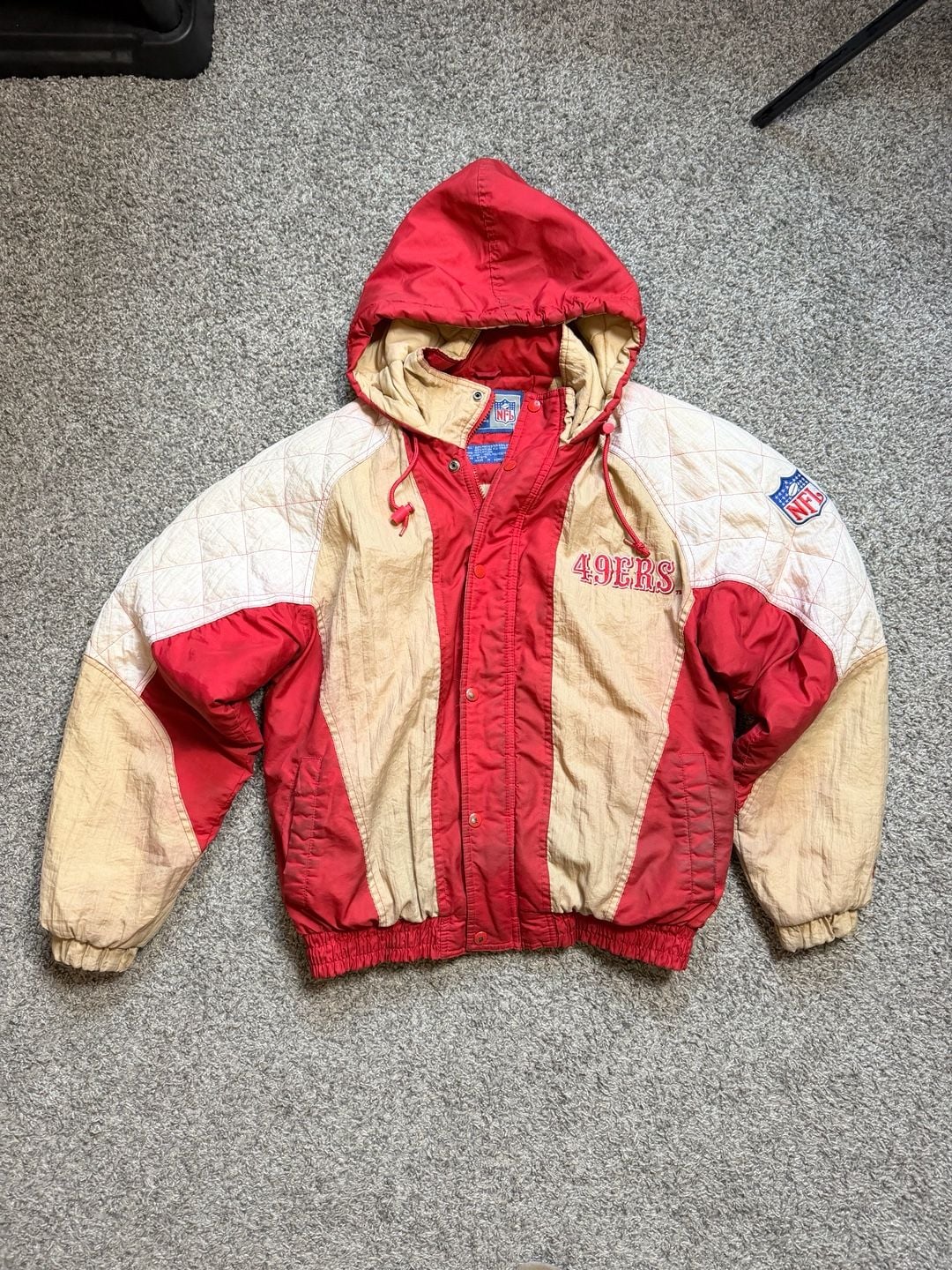 Vintage Starter San Francisco 49ers Quilted Puffer Jacket Size S 2
