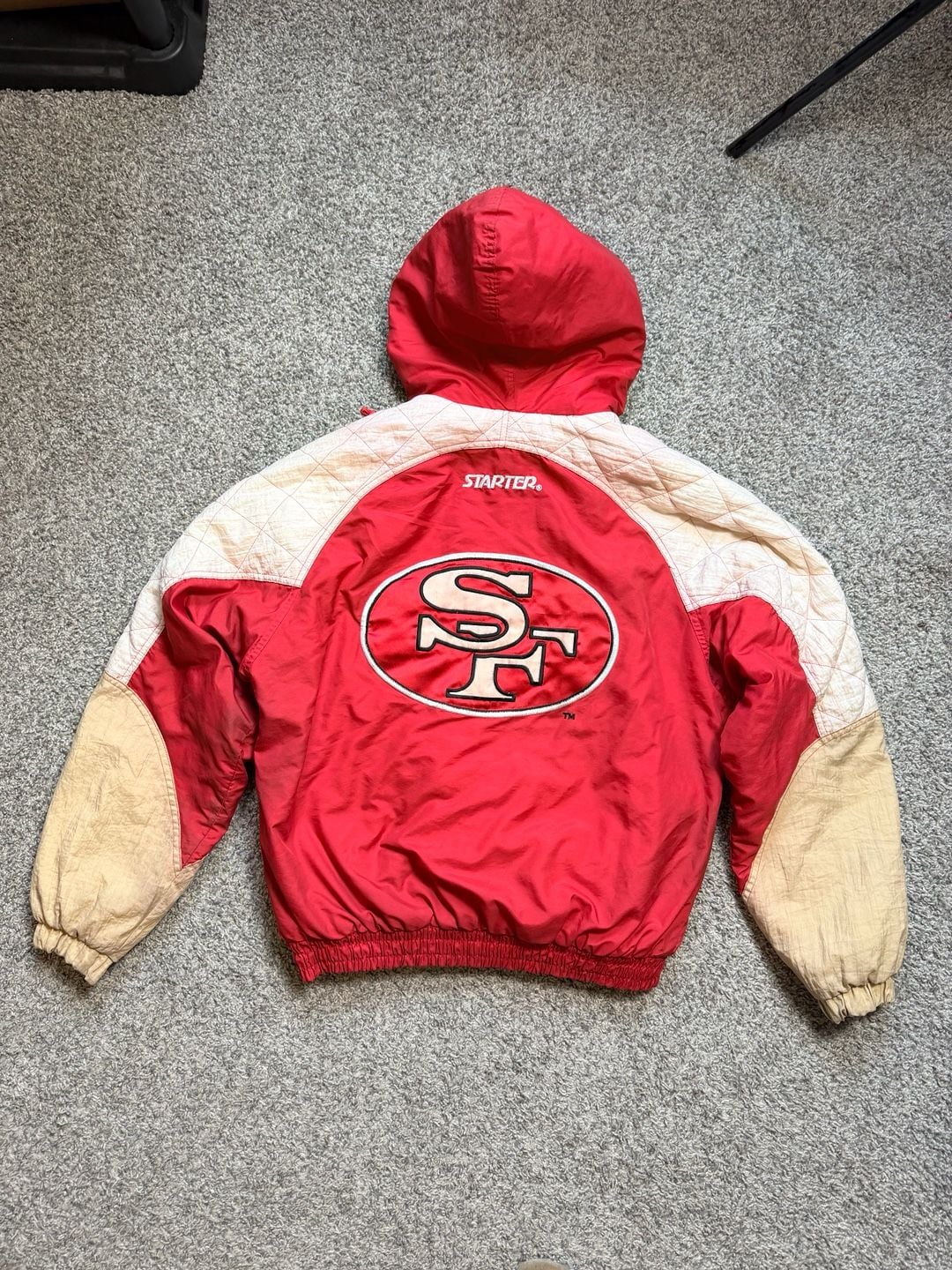 Vintage Starter San Francisco 49ers Quilted Puffer Jacket Size S 3