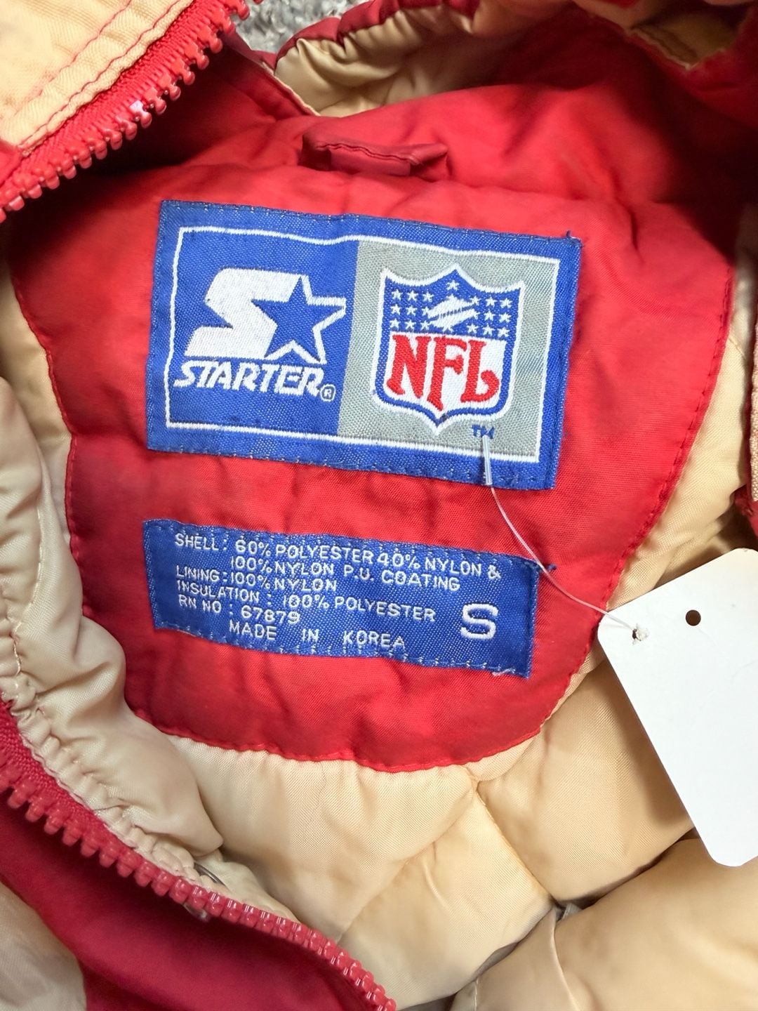 Vintage Starter San Francisco 49ers Quilted Puffer Jacket Size S 4