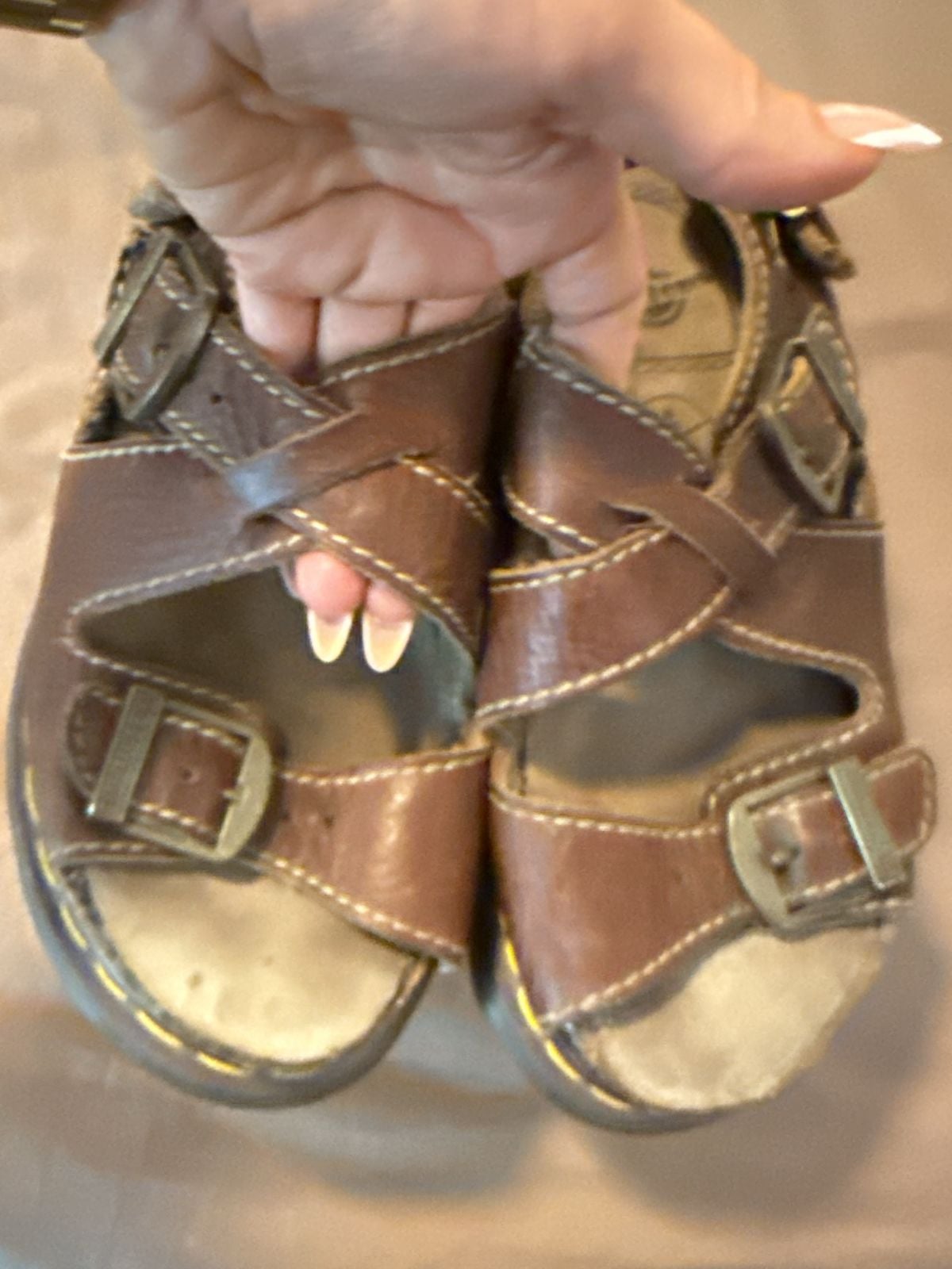 Dr. Martens Vintage Brown Leather Triple Buckle Fisherman Sandals Size US 7 / EU 39 7