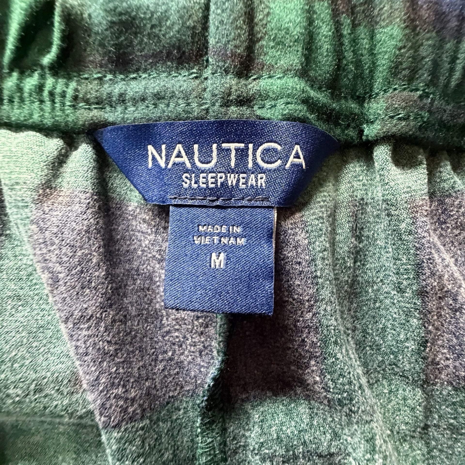 Nautica Men's Green and Navy Plaid Flannel Long Sleeve Pajama Set Size M 11