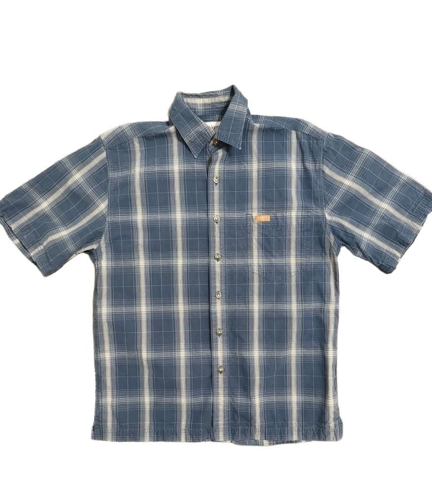 Carhartt Blue Plaid Short Sleeve Button Up Work Shirt with Pocket 2