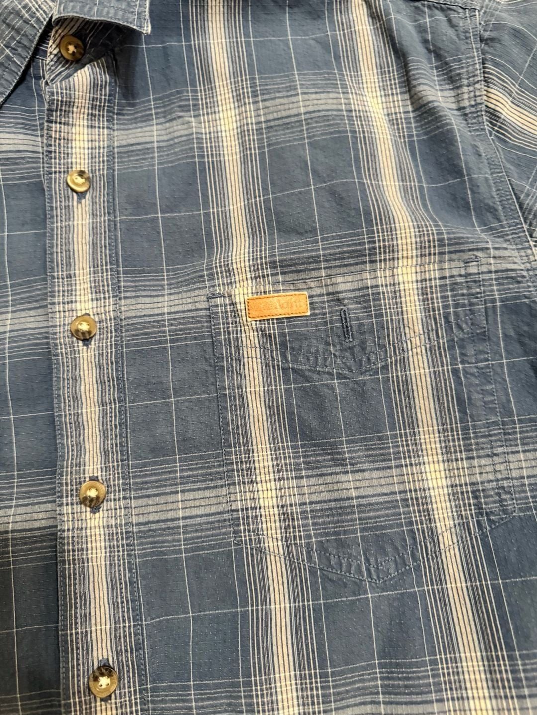 Carhartt Blue Plaid Short Sleeve Button Up Work Shirt with Pocket 3