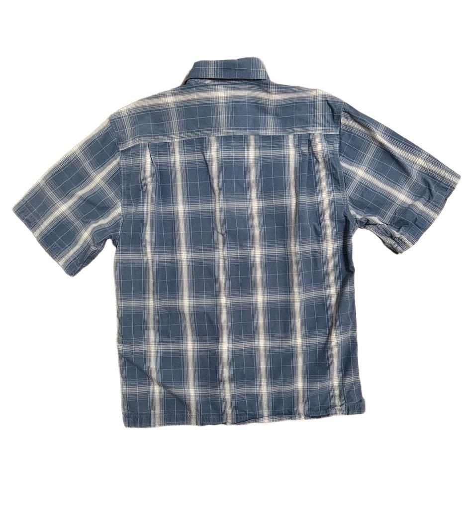 Carhartt Blue Plaid Short Sleeve Button Up Work Shirt with Pocket 5