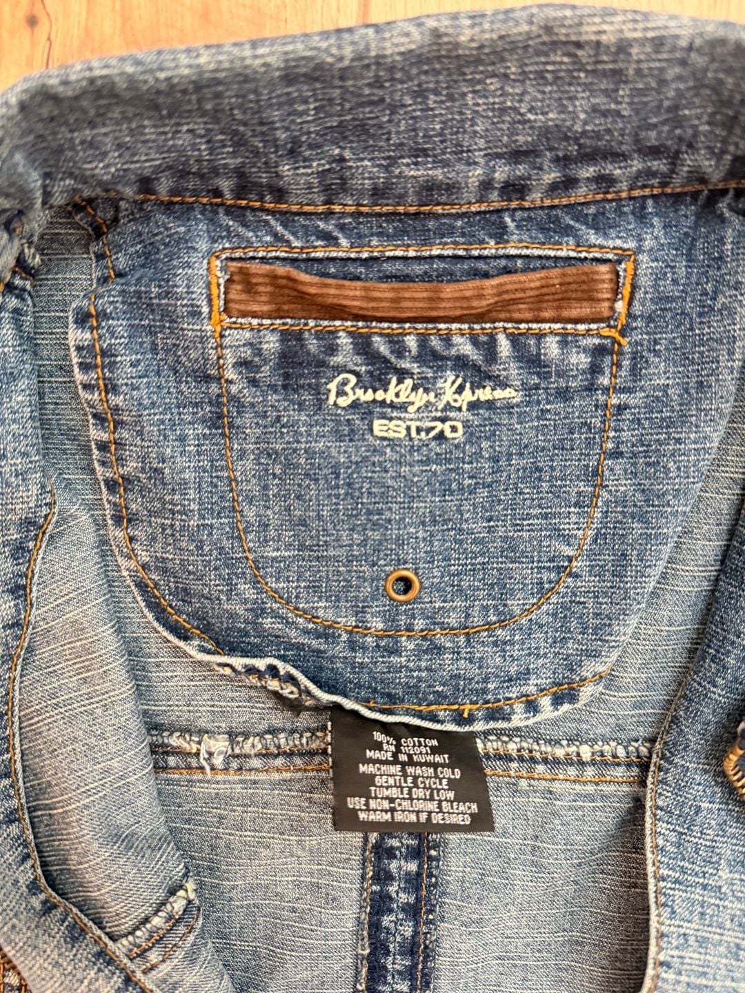 Brooklyn Xpress Vintage 90s Y2K Blue Denim & Corduroy Trim Zip Jacket 5