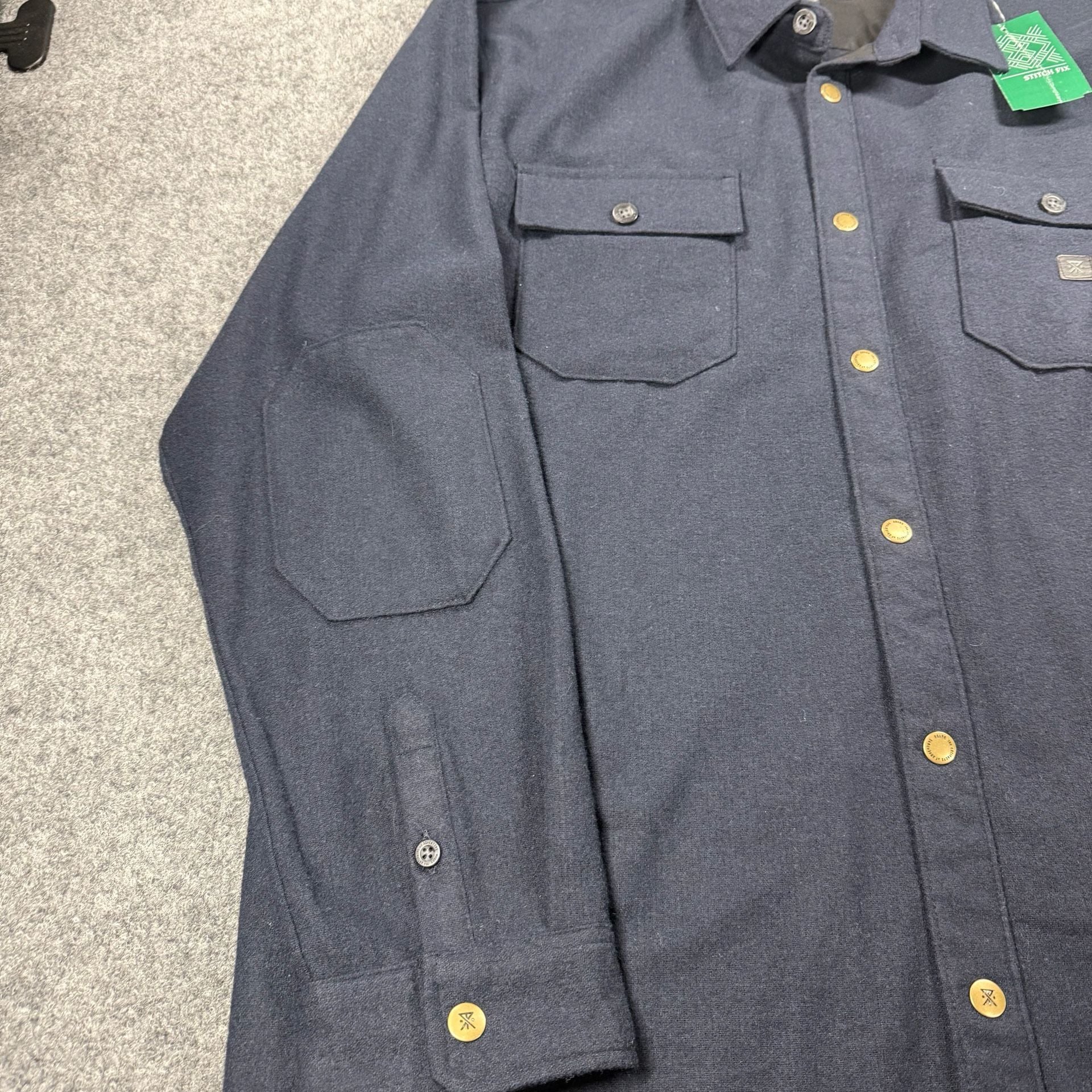 Roark Nordsman Classic Fit Navy Blue Comfort Wool Flannel Shirt XXL 11