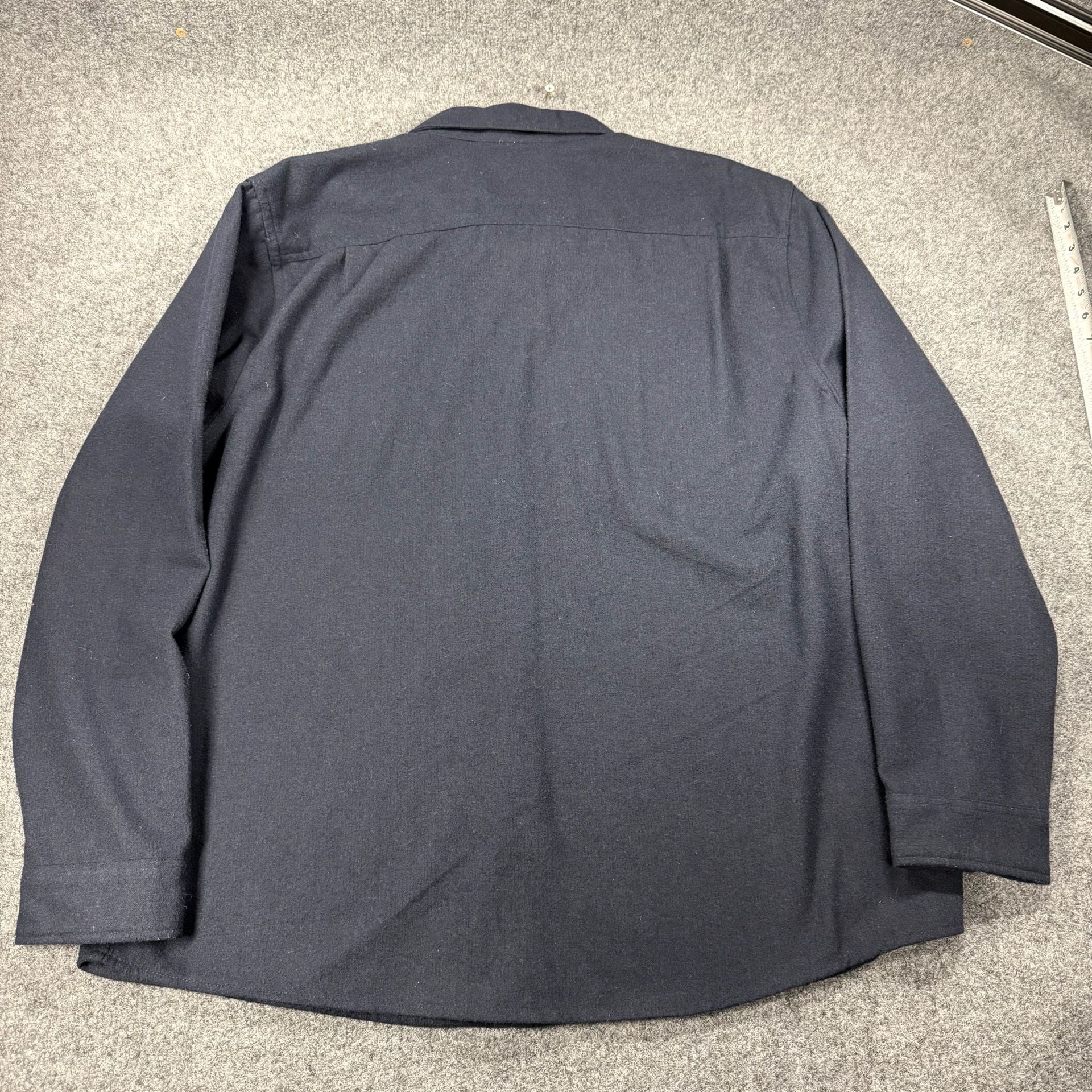 Roark Nordsman Classic Fit Navy Blue Comfort Wool Flannel Shirt XXL 17