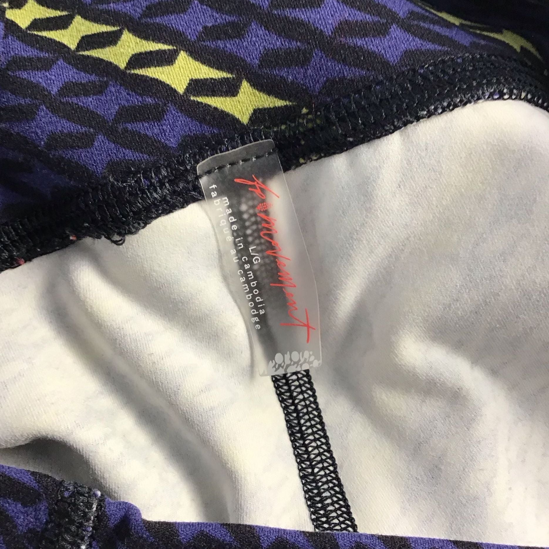 Free People Movement Never Better Graphic Leggings Large Navy Blue Athletic NWOT 9