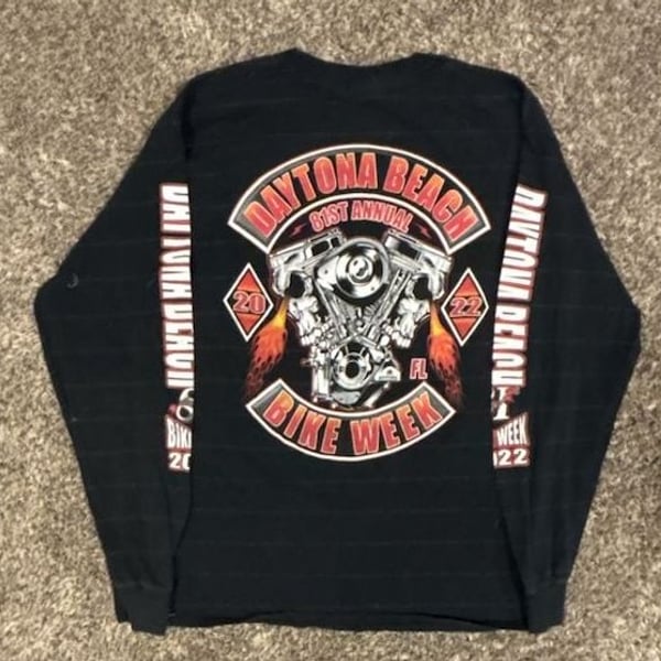 Gildan Daytona Beach 81st Annual Bike Week 2022 Long Sleeve Black L