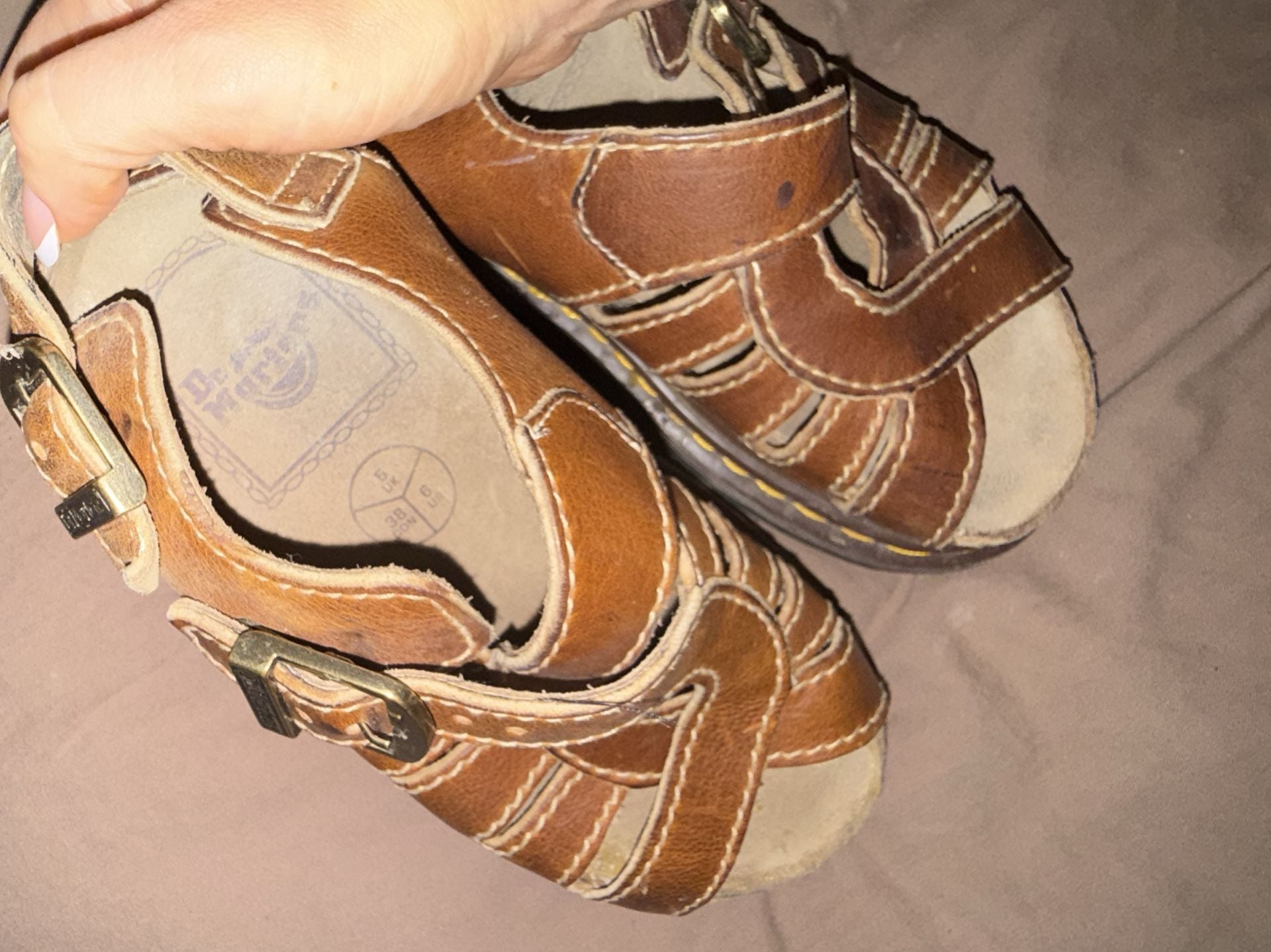 Dr. Martens Vintage Brown Leather Fisherman Sandals Size UK 5 6