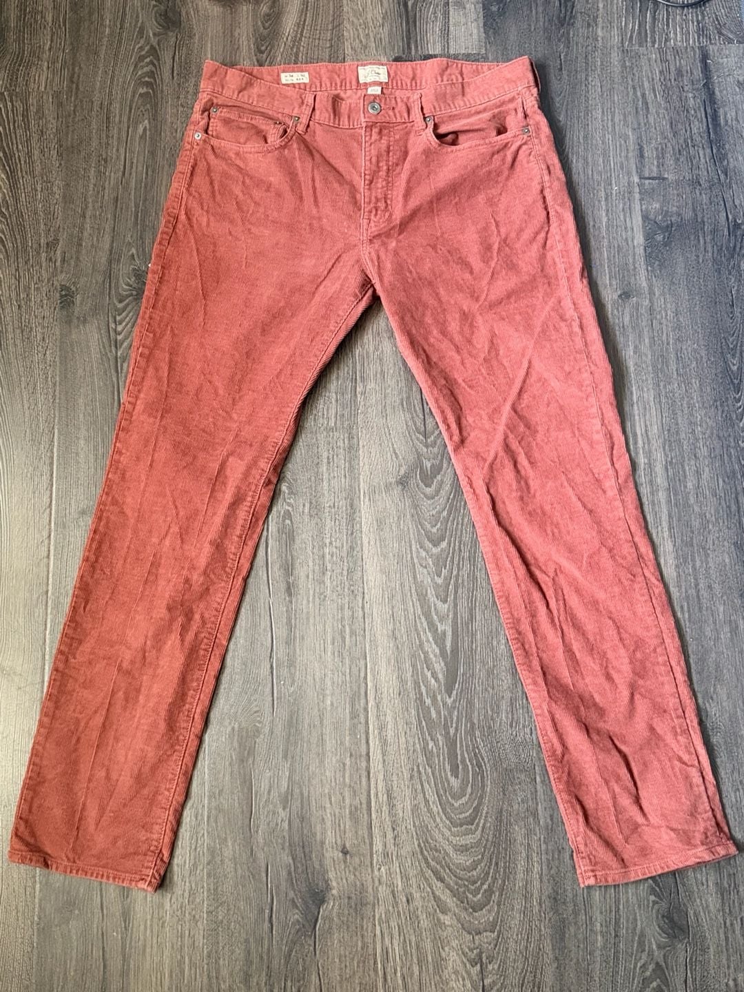 J.Crew 484 Slim-Fit Corduroy Pants Red Men's Size 34x32 2