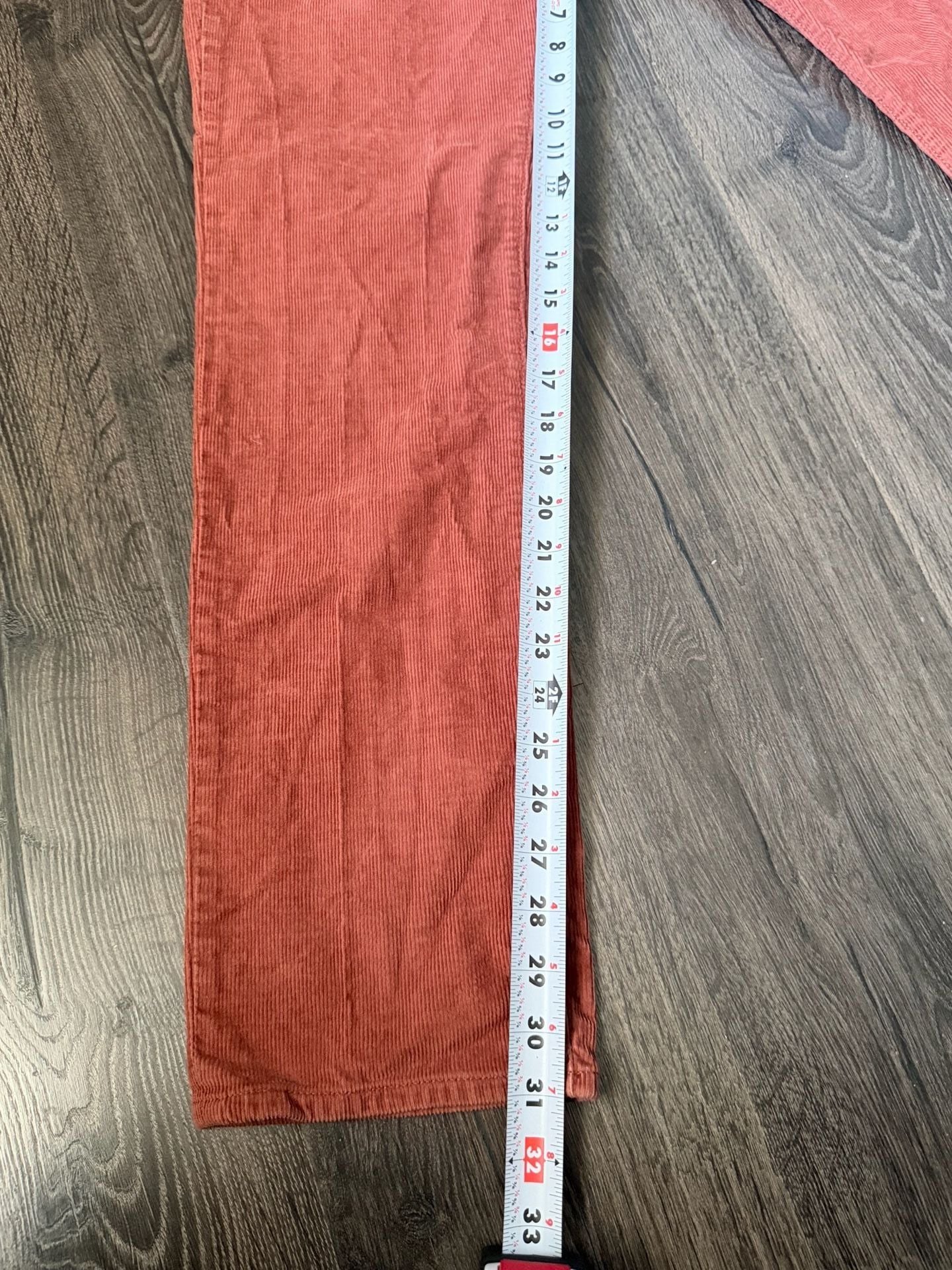 J.Crew 484 Slim-Fit Corduroy Pants Red Men's Size 34x32 3