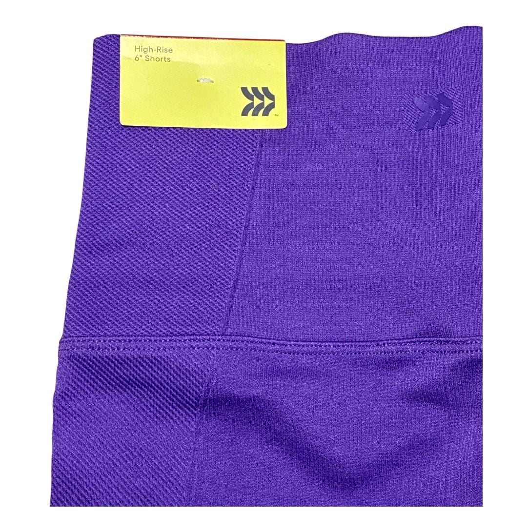All in Motion Women's High-Rise 6" Seamless Athletic Shorts Purple 4