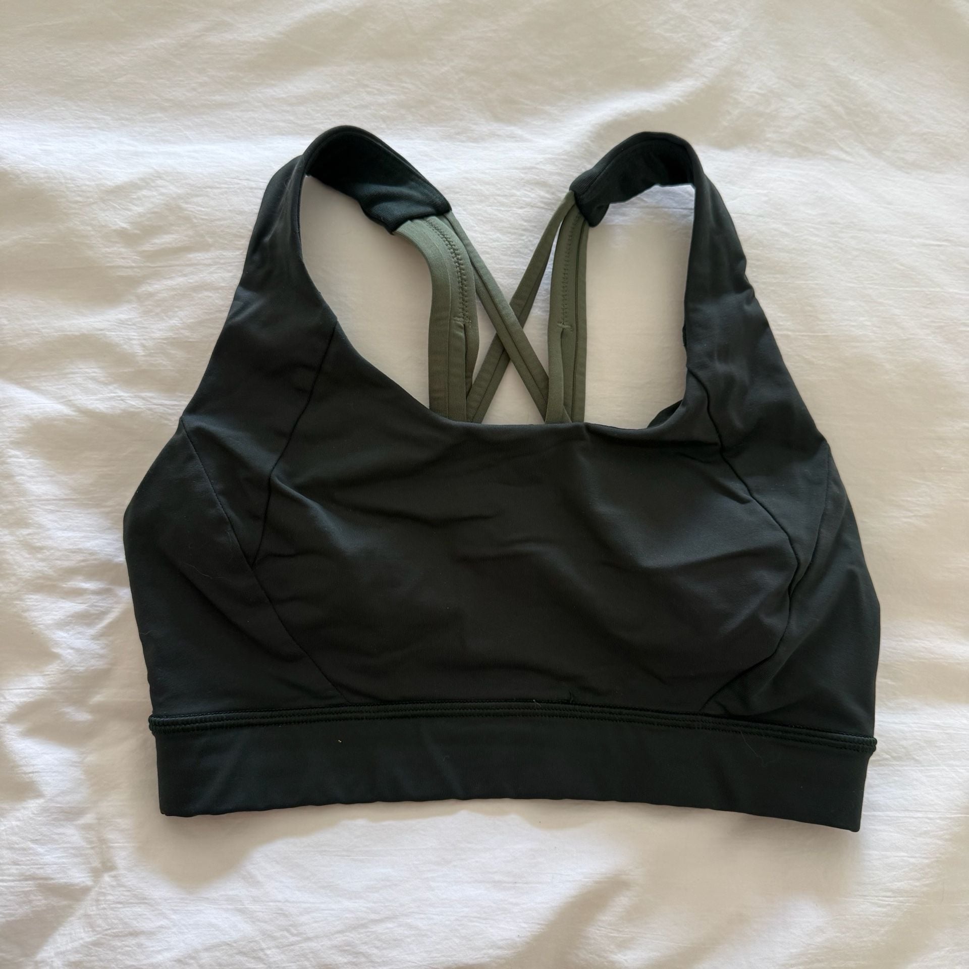 Lululemon Free to Be Elevated Sports Bra Black Green Size 4 2