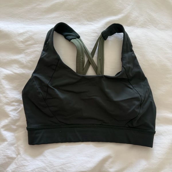 Lululemon Free to Be Elevated Sports Bra Black Green Size 4