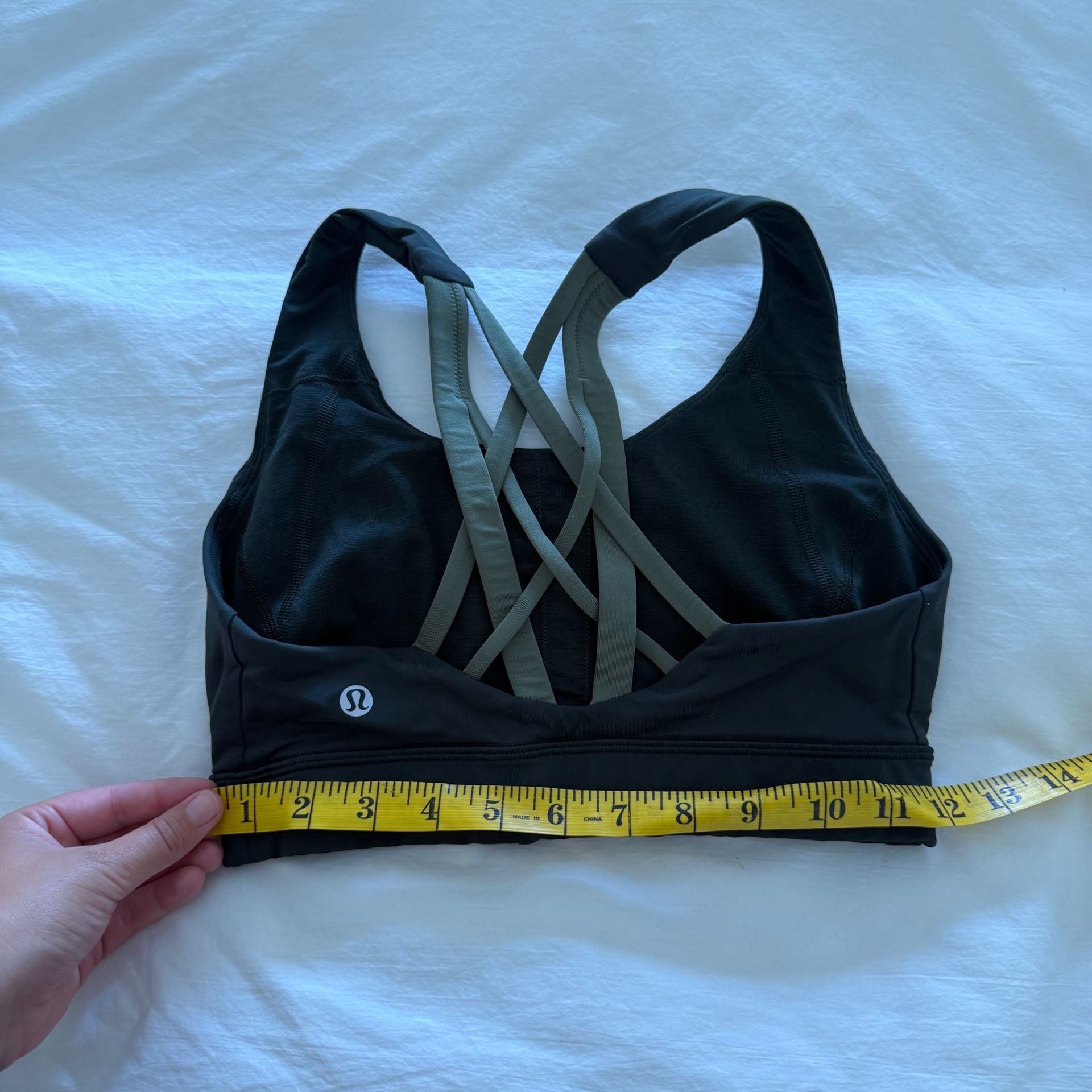 Lululemon Free to Be Elevated Sports Bra Black Green Size 4 6