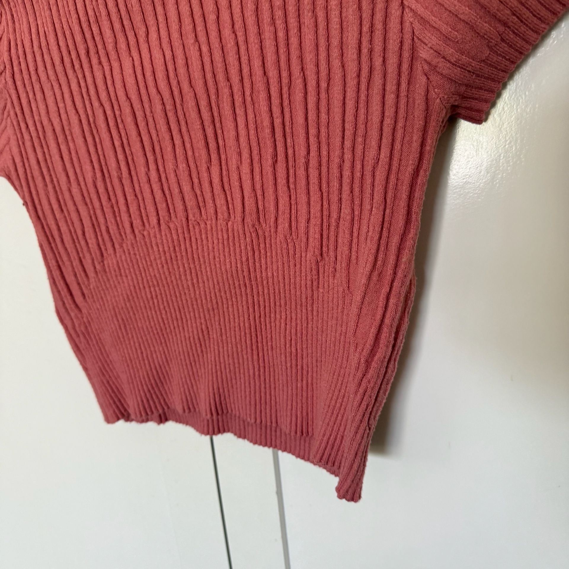 And Now This Ribbed Short Sleeve Puff Shoulder Crop Top 5