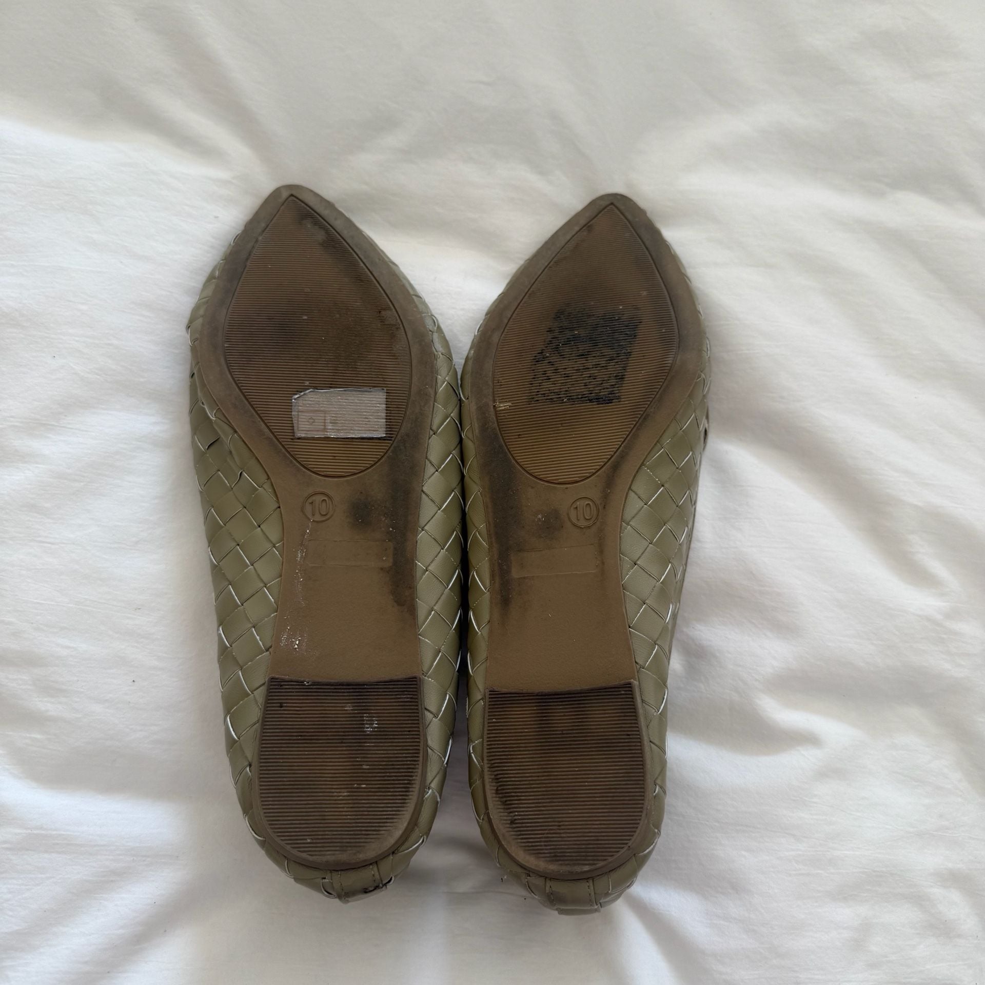 Women's Slip-On Pointed Toe Loafer Flats Olive Size 10 4