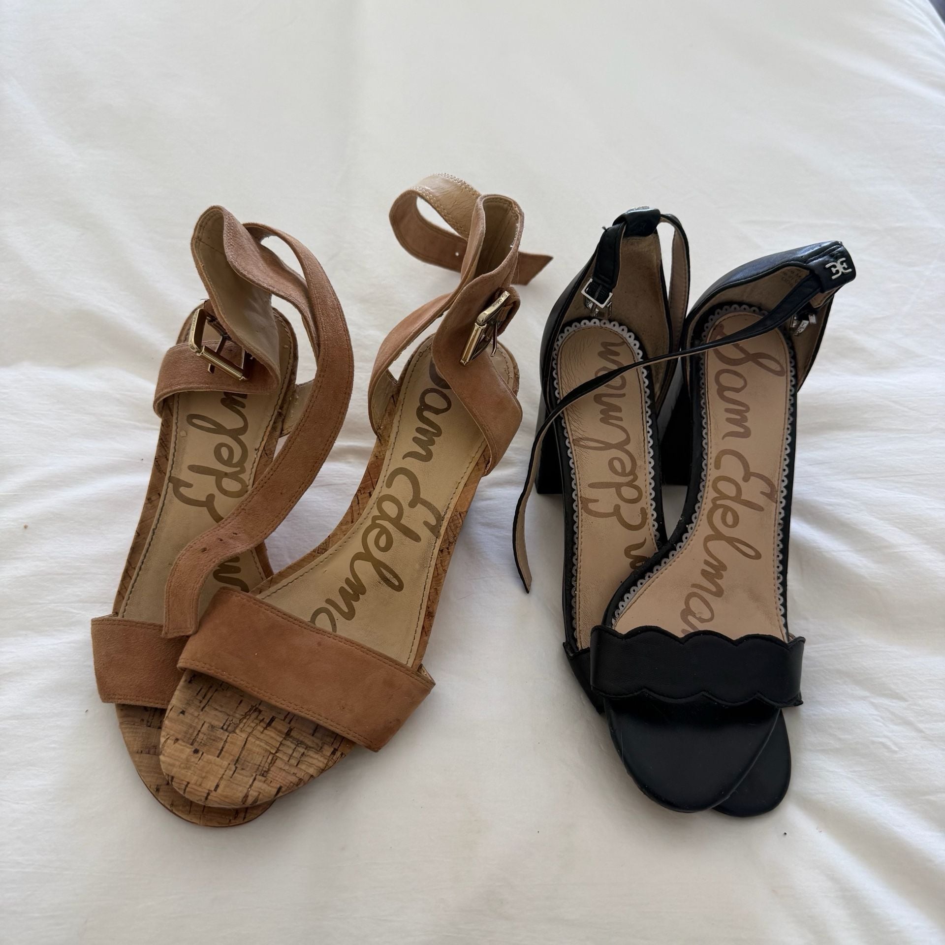 Sam Edelman 2 pairs (Brown Cork & Black Leather) 1