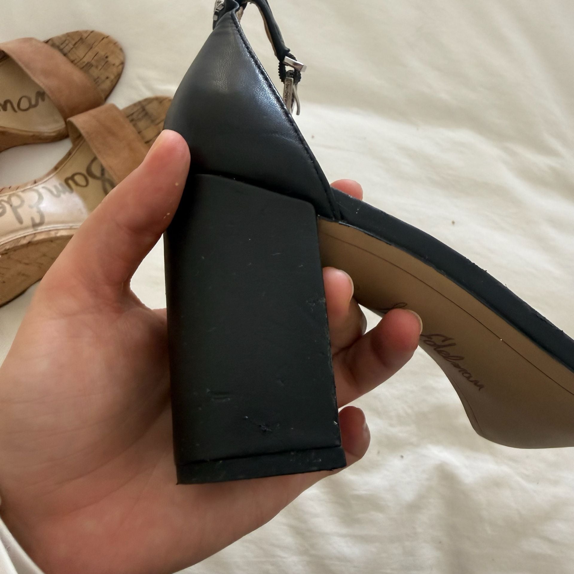 Sam Edelman 2 pairs (Brown Cork & Black Leather) 7
