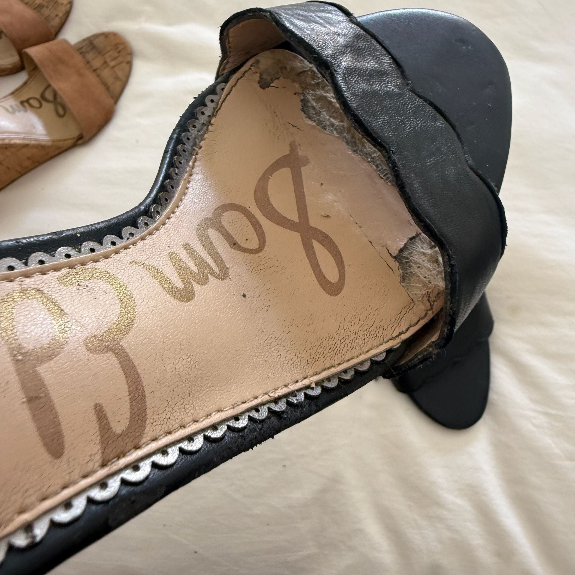 Sam Edelman 2 pairs (Brown Cork & Black Leather) 12