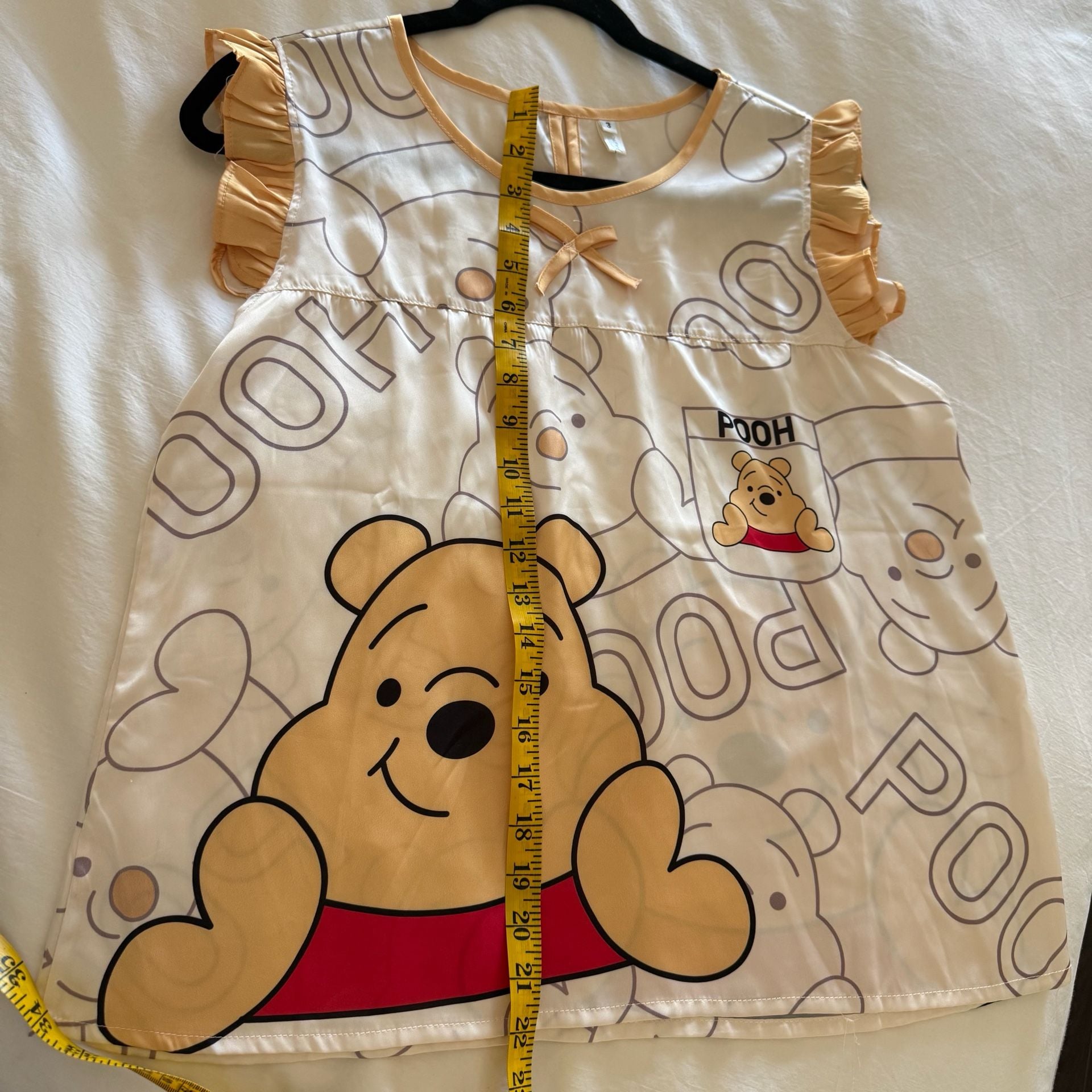 Disney Winnie the Pooh Satin Nightie Sleep Dress with Ruffle Sleeves 7