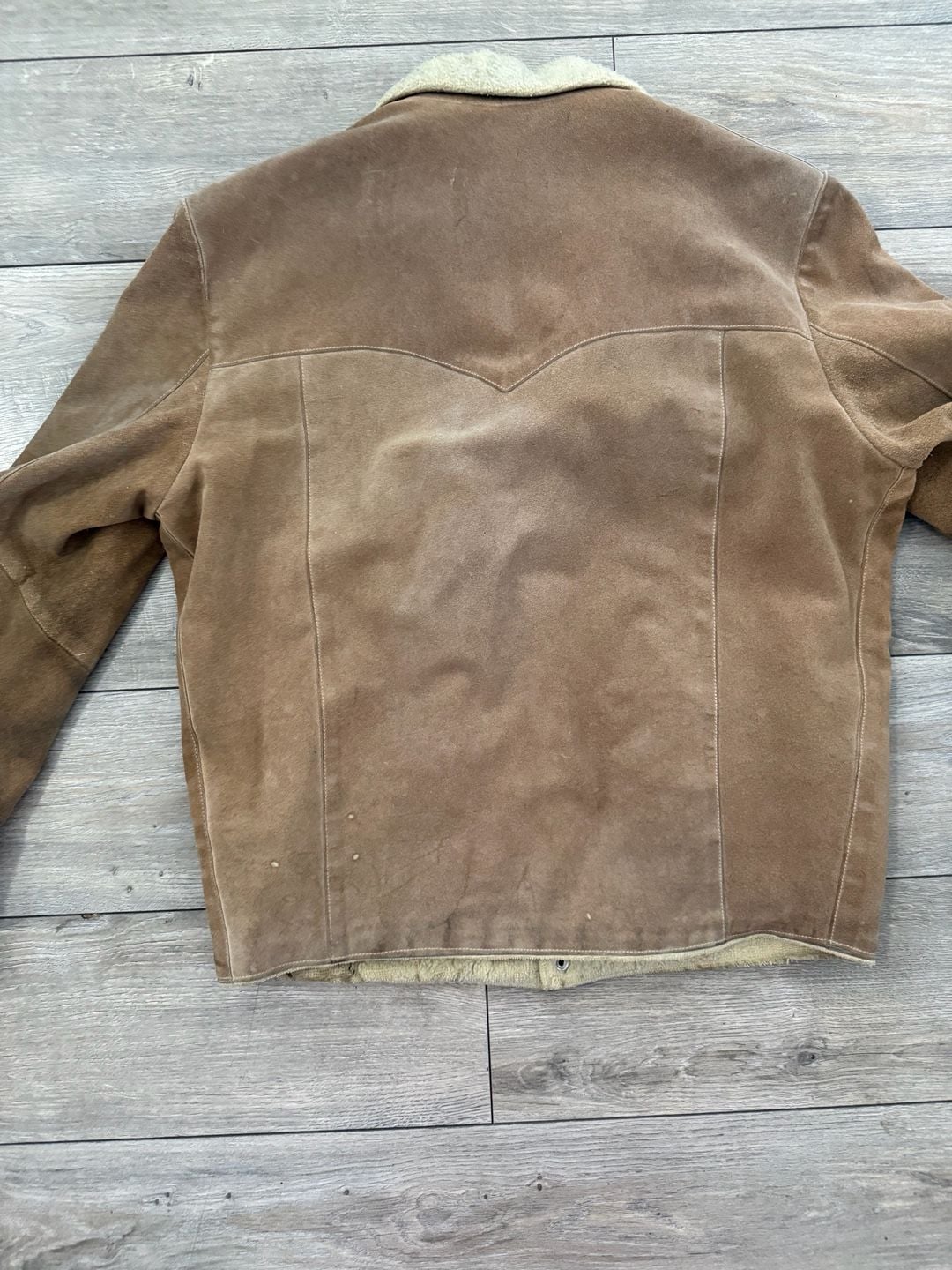 Knight n Squire Las Vegas Vintage Suede Sherpa Lined Western Jacket Size 40 11