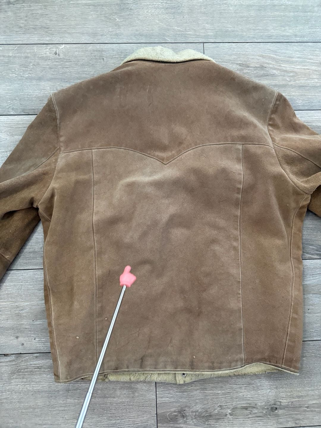 Knight n Squire Las Vegas Vintage Suede Sherpa Lined Western Jacket Size 40 12