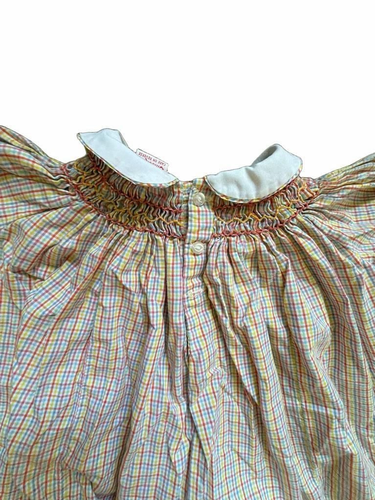The Smockery Multi-Color Gingham Smocked Bishop Dress Style 325 Size 3T 8