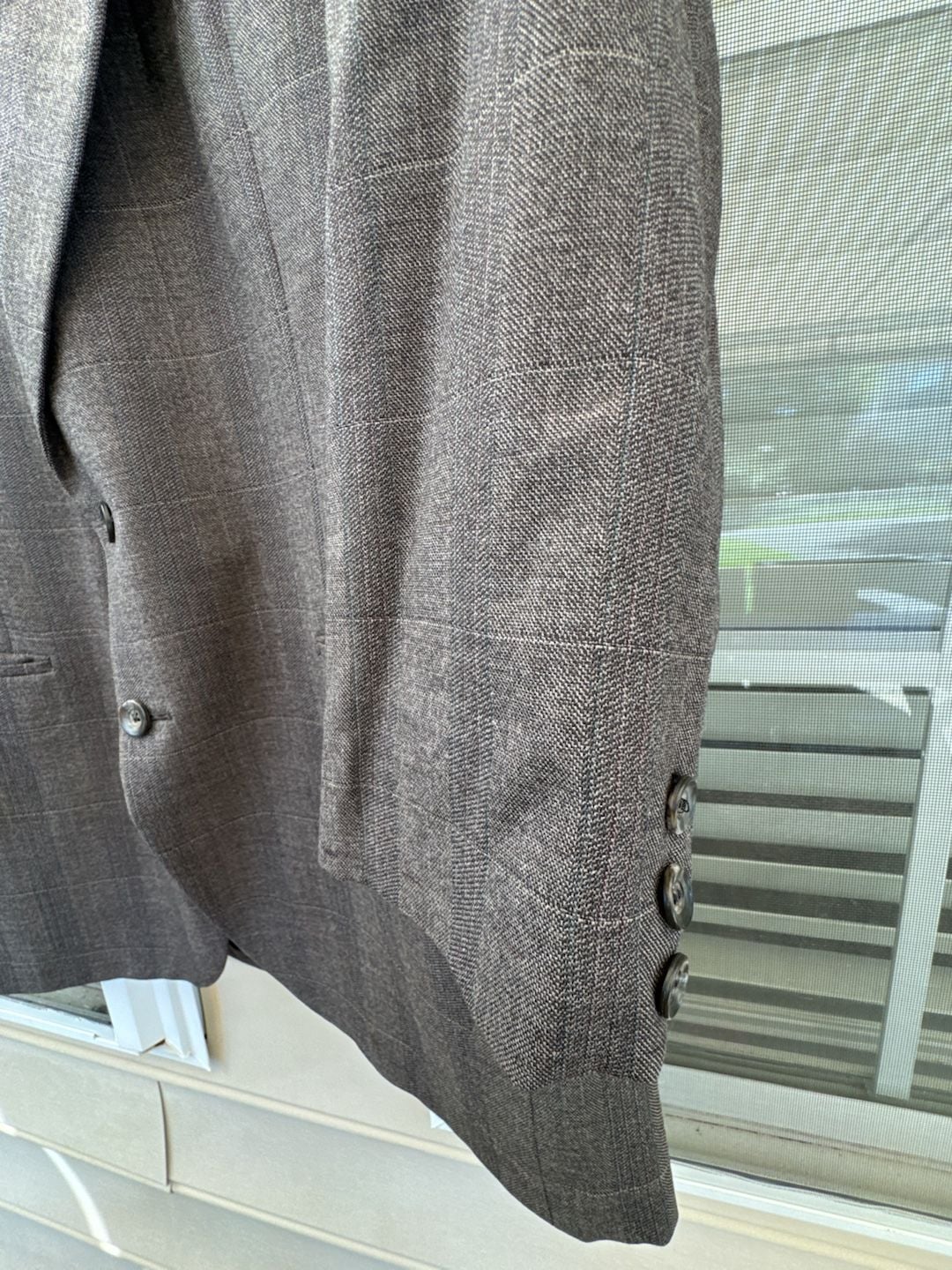 Kingsridge Mens 2 Button Blazer Jacket Brown Glen Plaid Custom Suit Coat 44S
Kingsride David Allen Vintage Brown Glen Plaid Wool Blazer Sport Coat Mens 5