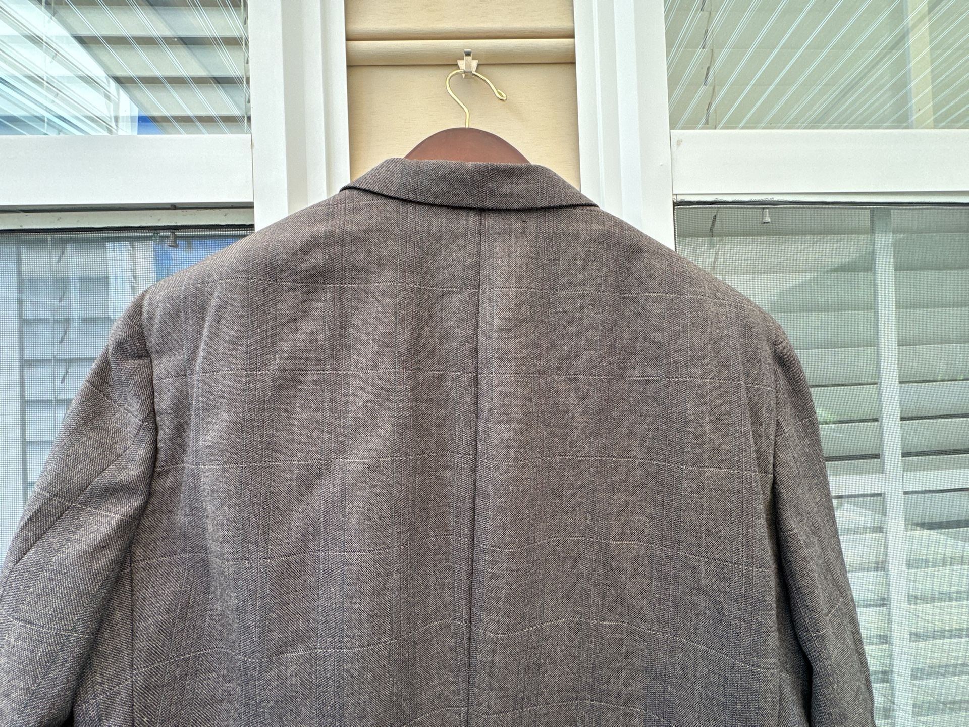 Kingsridge Mens 2 Button Blazer Jacket Brown Glen Plaid Custom Suit Coat 44S
Kingsride David Allen Vintage Brown Glen Plaid Wool Blazer Sport Coat Mens 13