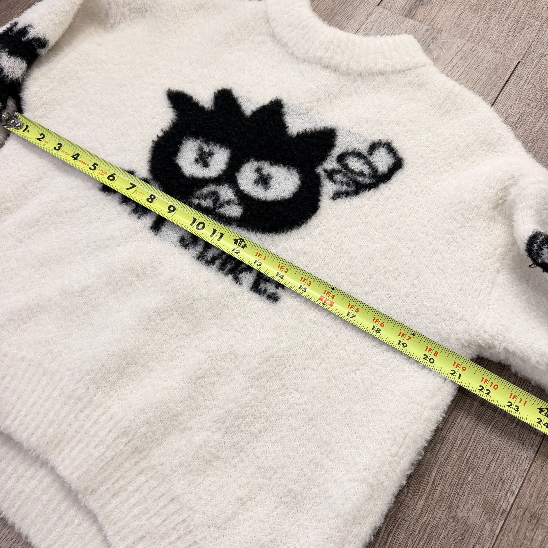 Hello Kitty and Friends x Forever 21 Badtz-Maru Fuzzy Knit Sweater size SMALL 6