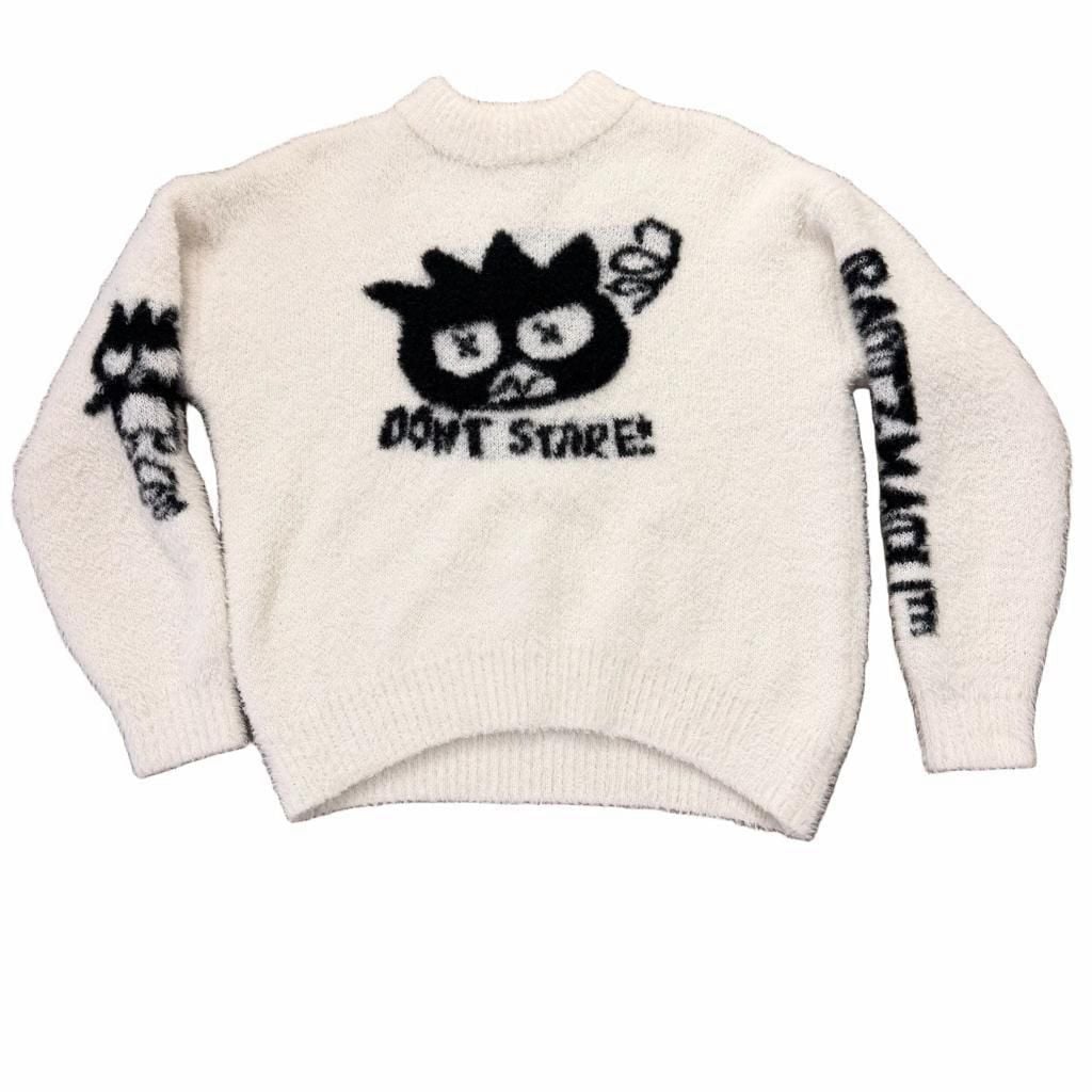 Hello Kitty and Friends x Forever 21 Badtz-Maru Fuzzy Knit Sweater size SMALL 2