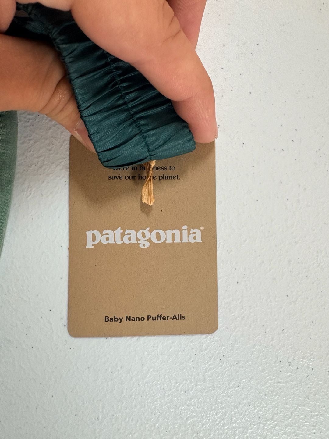 Patagonia Baby Nano Puffer-Alls Cascade Green 6-12M 4