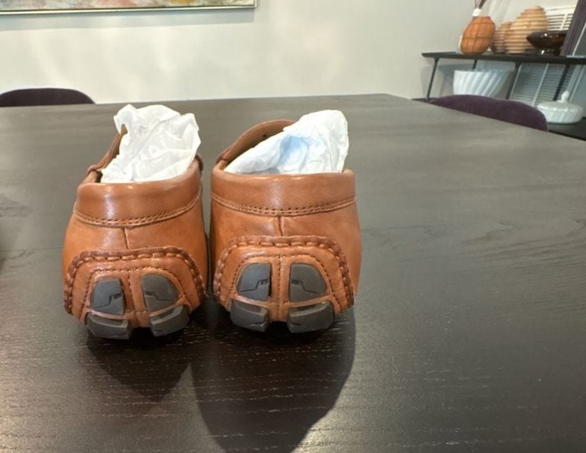 Polo Ralph Lauren Men's Brown Leather Penny Loafers Driving Shoes cognac size 10 9