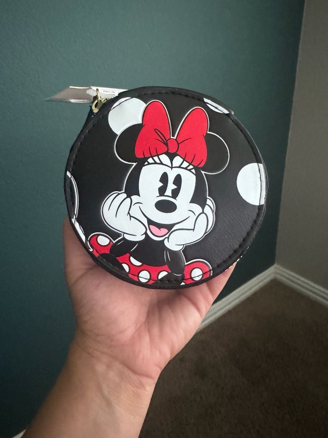 Disney Minnie Mouse at Primark Black Polka Dot Round Vanity Cosmetic Case Bag 1