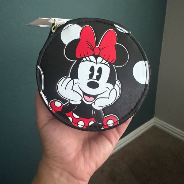 Disney Minnie Mouse at Primark Black Polka Dot Round Vanity Cosmetic Case Bag