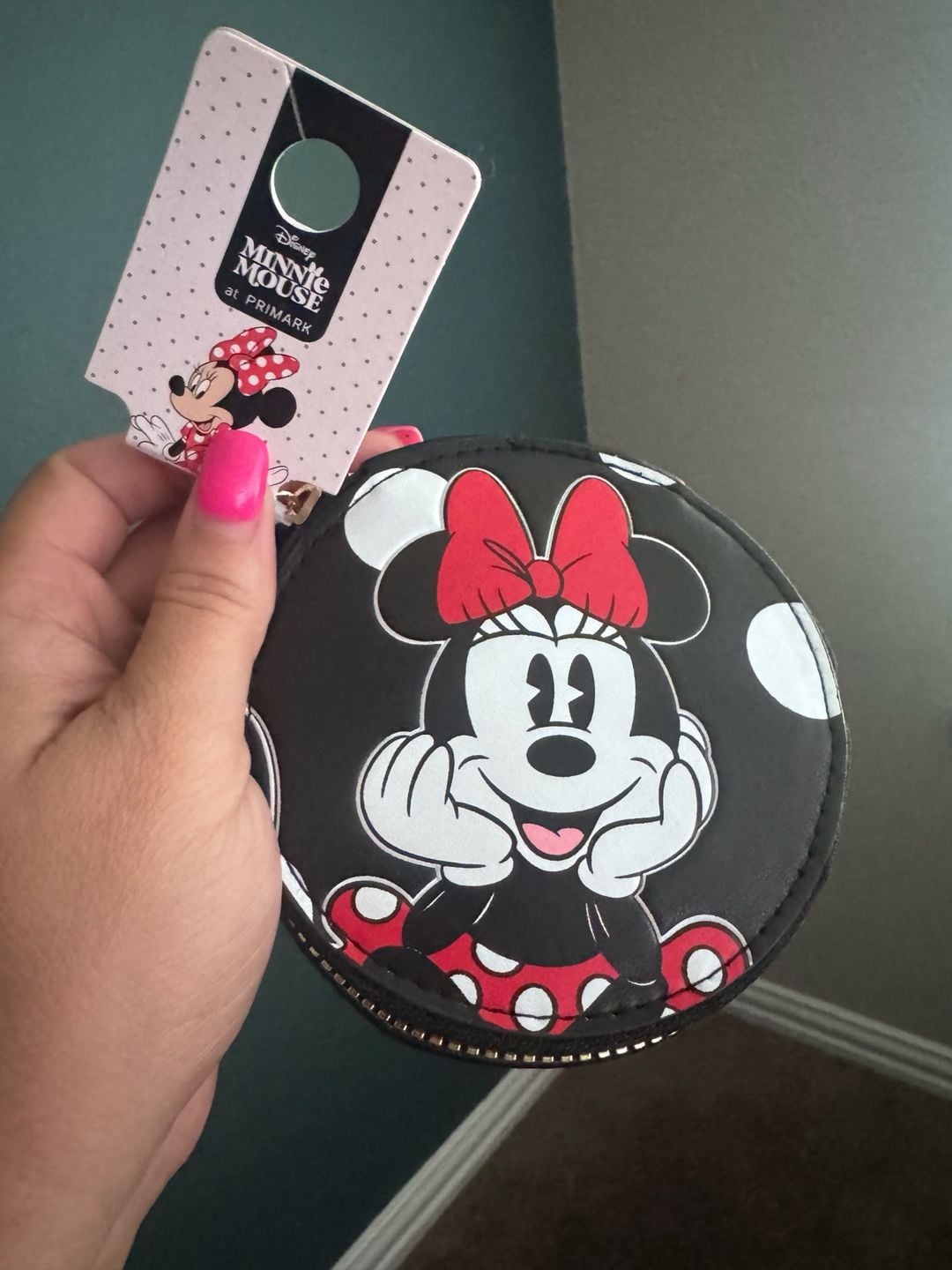 Disney Minnie Mouse at Primark Black Polka Dot Round Vanity Cosmetic Case Bag 3