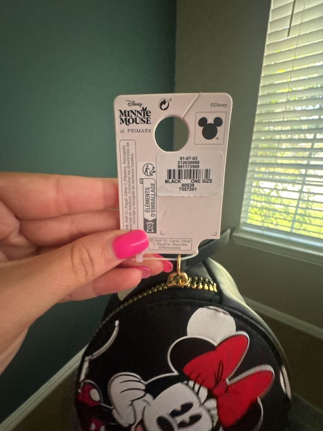 Disney Minnie Mouse at Primark Black Polka Dot Round Vanity Cosmetic Case Bag 7