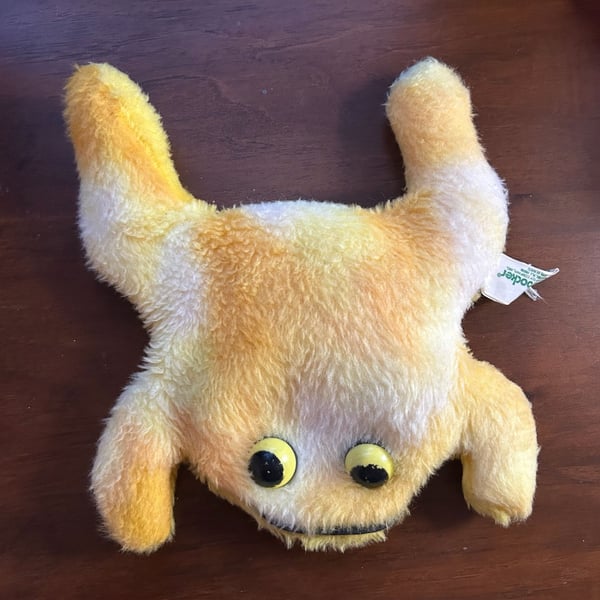 Vintage Knickerbocker Bean Bag Animals Yellow Plush Monster Toy