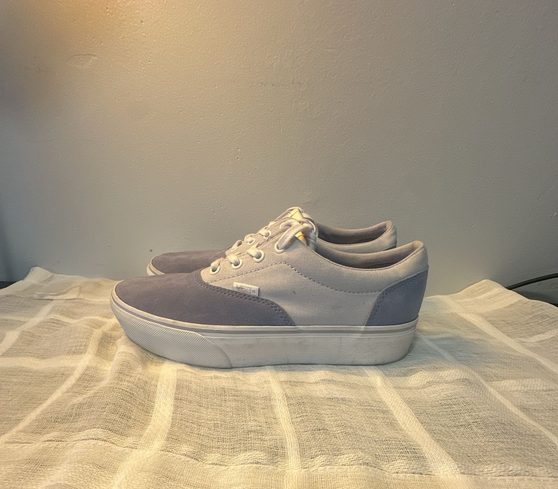 Vans Doheny Platform Sneaker Light Blue/Grey Suede Canvas 3