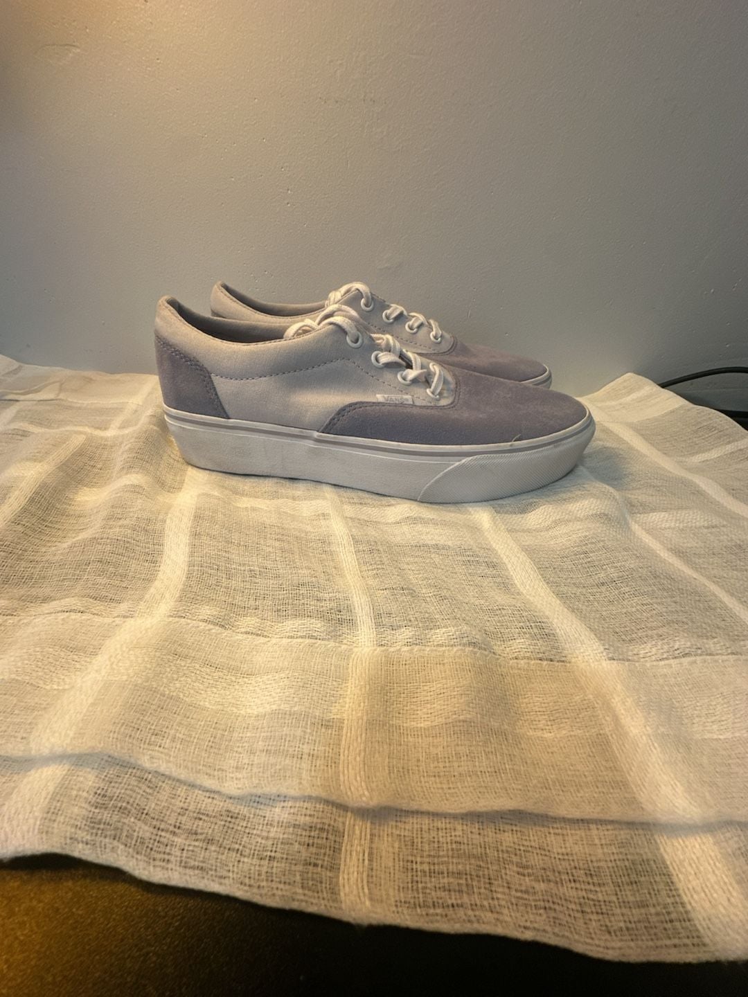 Vans Doheny Platform Sneaker Light Blue/Grey Suede Canvas 4