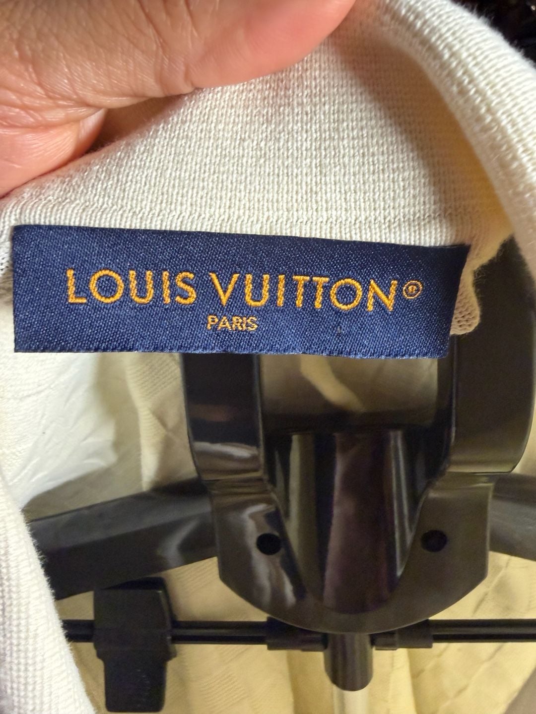 Louis Vuitton Ivory Damier Jacquard Knit Polo Shirt XL 9