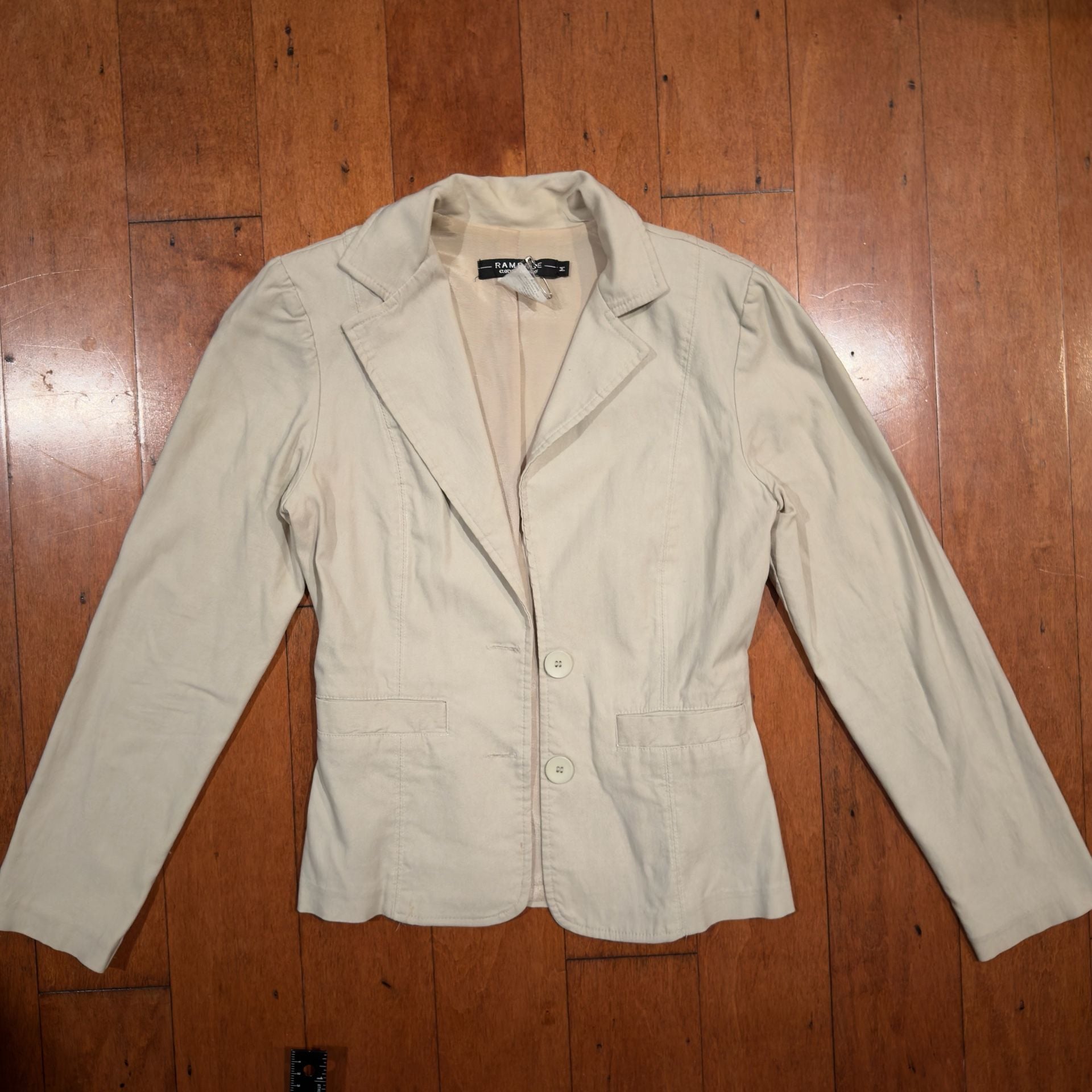 Rampage Clothing Co. Cream Beige Blazer Jacket Women's Medium 2