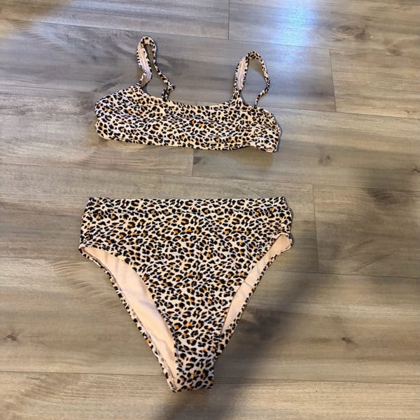 Xhilaration Leopard Print Bralette Bikini Set Size XL
