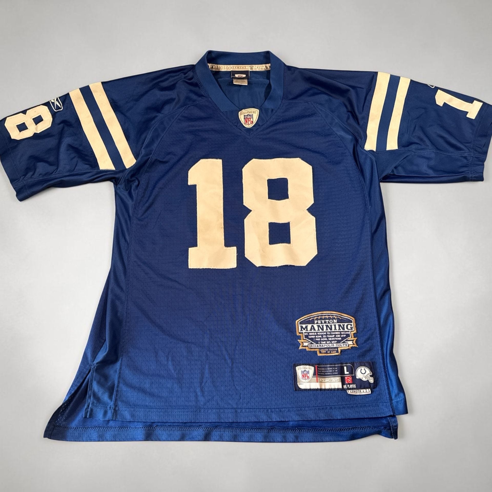 2007 Vintage Reebok Indianapolis Colts Peyton Manning #18 Limited Edition Commemorative NFL Jersey 3